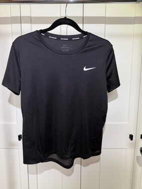Nike Black Dri-FIT Short Sleeve Tee with White Swoosh